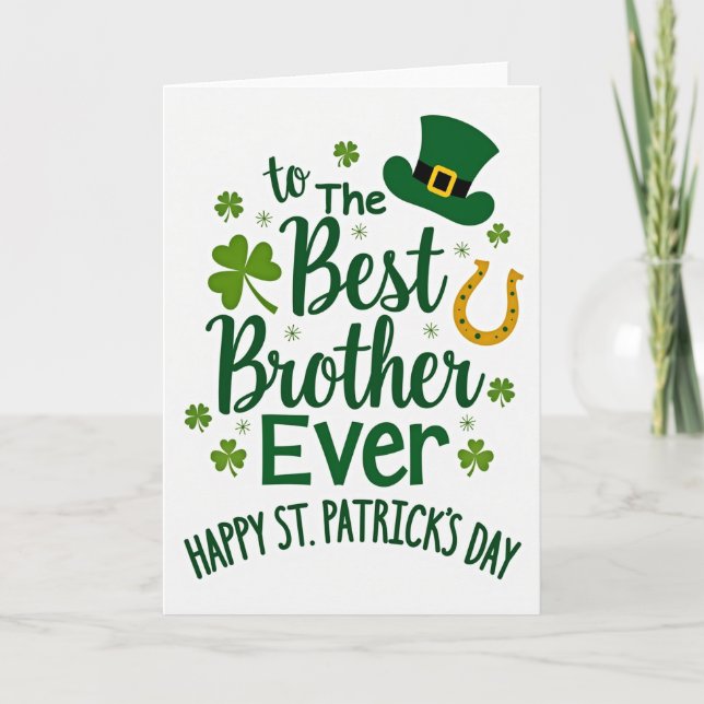 Carte de Saint-Patrick pour frère Shamrock (Devant)