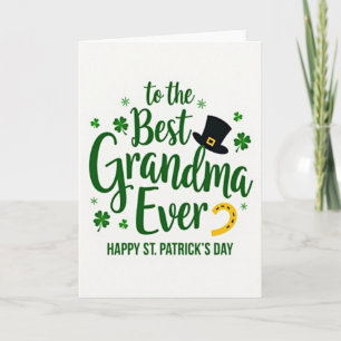Carte de Saint-Patrick pour grand-mère trèfle