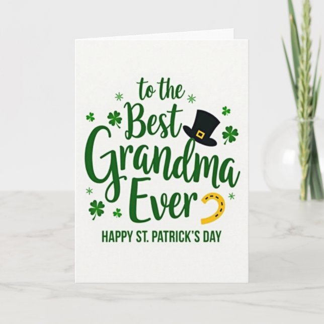 Carte de Saint-Patrick pour grand-mère trèfle (Devant)