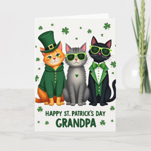 Carte de Saint-Patrick pour grand-père avec des ch