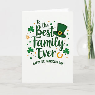 Carte de Saint-Patrick pour la Famille en Or Faux