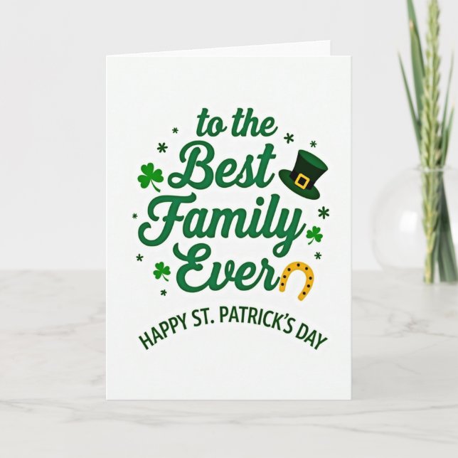 Carte de Saint-Patrick pour la famille Vert Emerau (Devant)