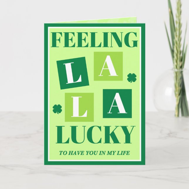 Carte de Saint-Patrick rétro La La Lucky (Devant)