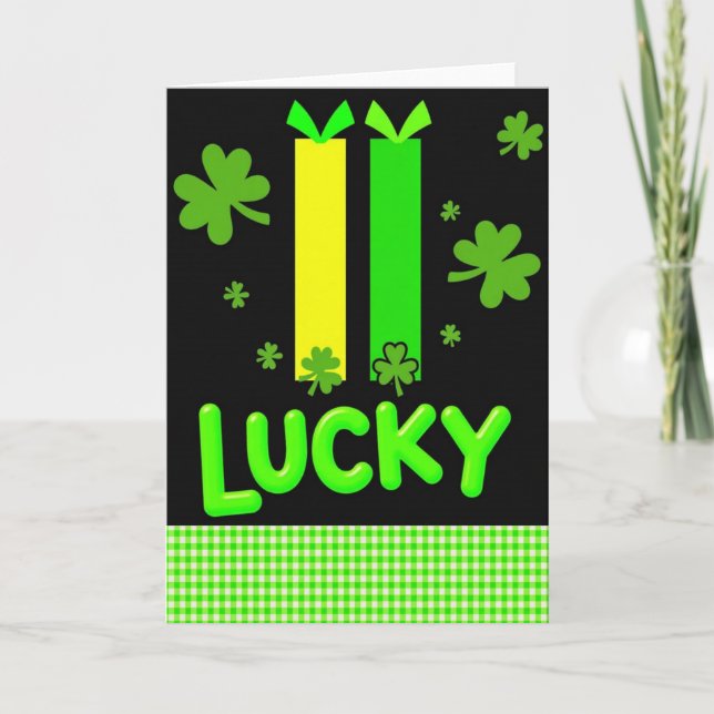 Carte de Saint-Patrick Shamrocks Chanceux (Devant)