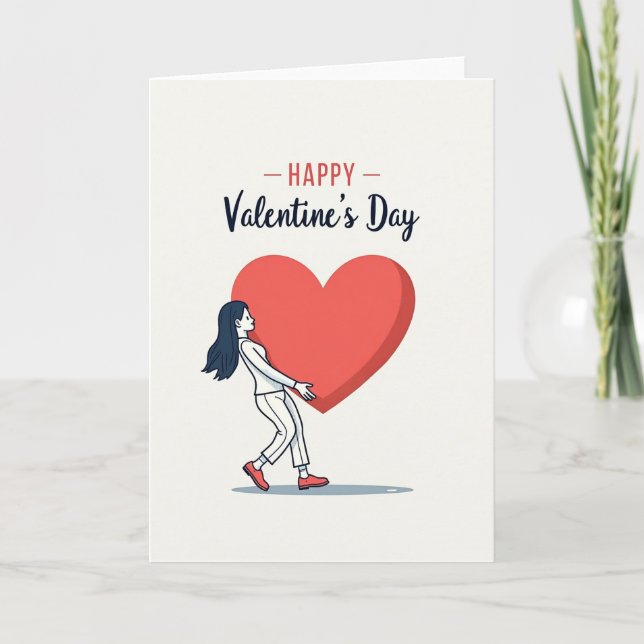 Carte de Saint-Valentin à cœur gros (Devant)