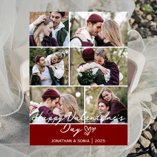 Carte de Saint-Valentin à grille multi-photo moder