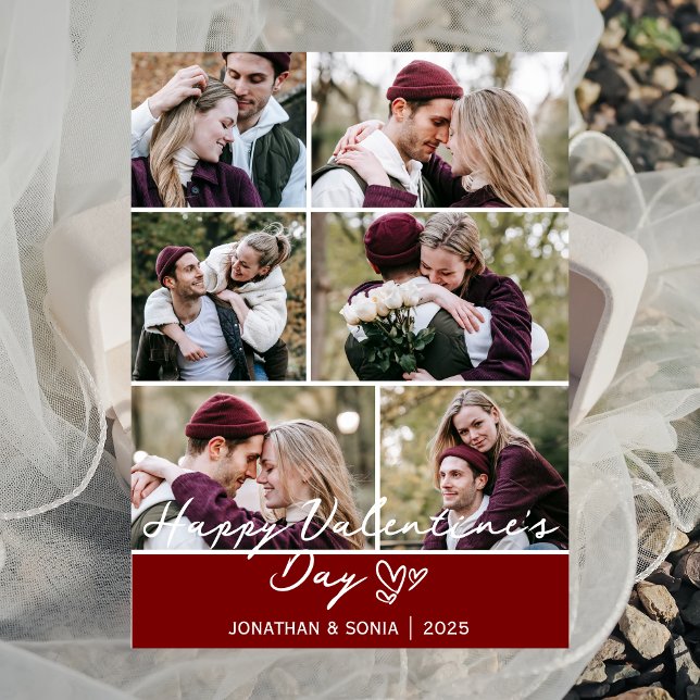 Carte de Saint-Valentin à grille multi-photo moder (Créateur téléchargé)