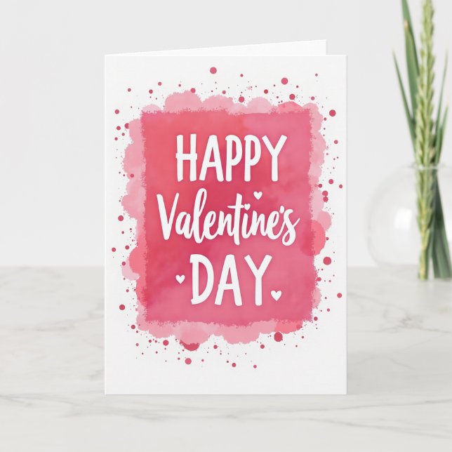 Carte de Saint-Valentin aquarelle Joyeuse Saint-Va (Devant)