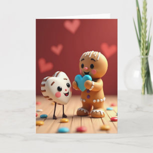 Carte de Saint-Valentin au pain d'épice doux
