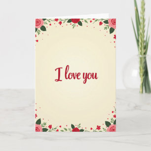 Carte de Saint-Valentin aux Roses Rouges Amour