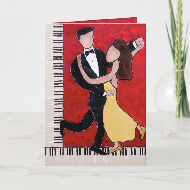 Carte de Saint-Valentin avec des danseurs (Devant)
