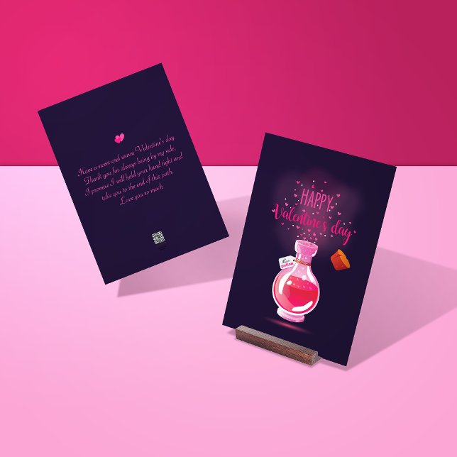 Carte de Saint-Valentin avec Flacon de Potion d'Am (Créateur téléchargé)