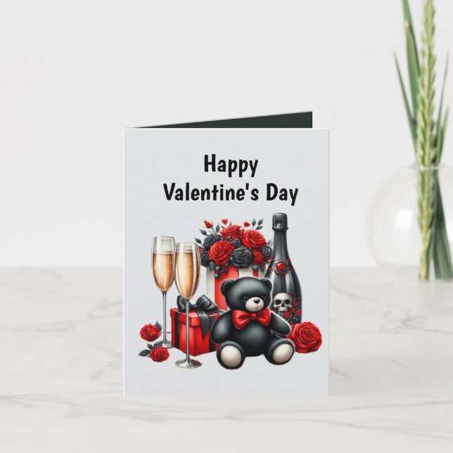 Carte de Saint-Valentin avec message gothique cool (Devant)