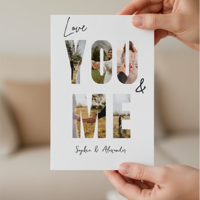 Carte de Saint-Valentin avec photo Love You & Me (Créateur téléchargé)