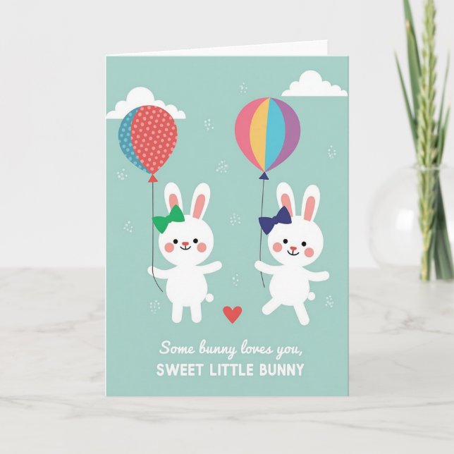 Carte de Saint-Valentin Bunny Love (Devant)