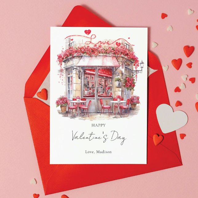 Carte de Saint-Valentin Caffe Élégant Personnalisé (Créateur téléchargé)
