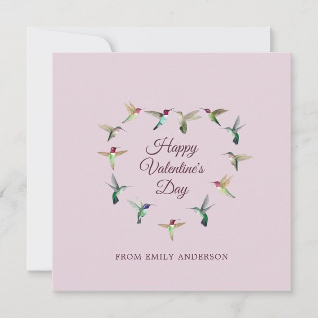 Carte de Saint Valentin Coeur Coeur Colibri Person (Devant)