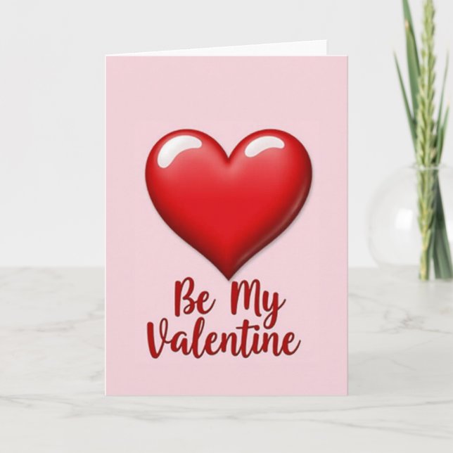 Carte de Saint-Valentin cœur rose (Devant)