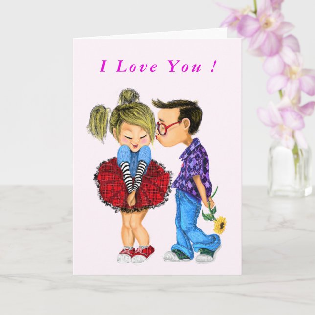 Carte de Saint Valentin Couple Romantique (Orchidée)