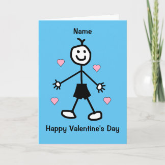 Carte de Saint Valentin Cute Boy Blue