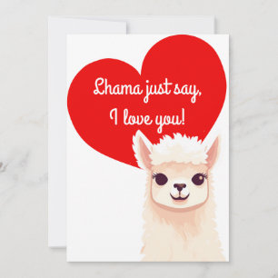 Carte de Saint-Valentin Cute Llama