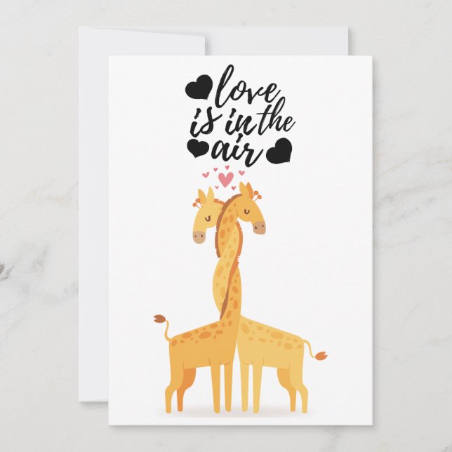 Carte de Saint-Valentin d'amour de girafe mignon (Devant)