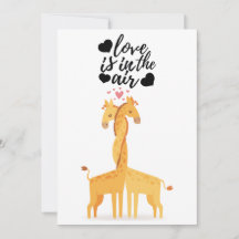Carte de Saint-Valentin d'amour de girafe mignon