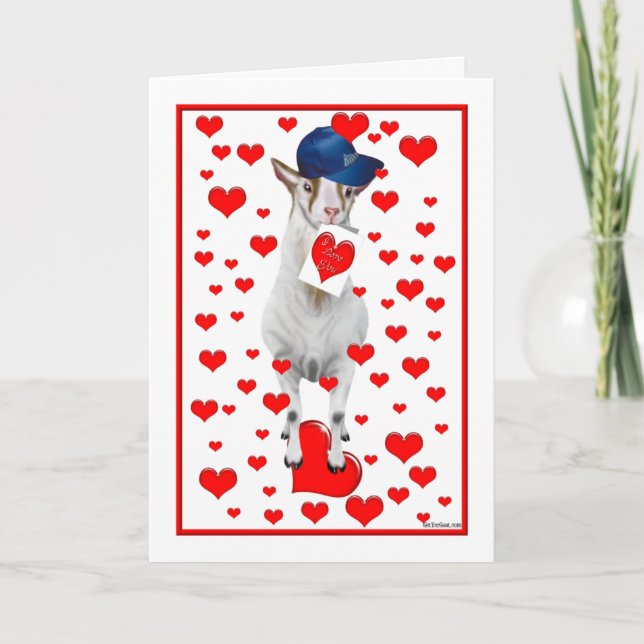 Carte de Saint-Valentin de chèvre mignonne Billy (Devant)