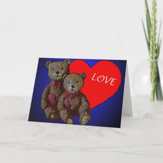 Carte de Saint-Valentin de nounours