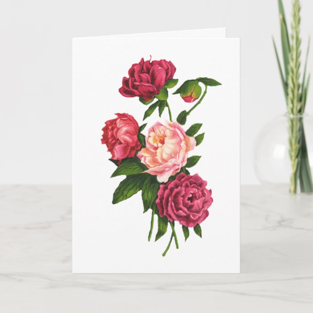Carte de Saint-Valentin de roses (gros caractères) (Devant)