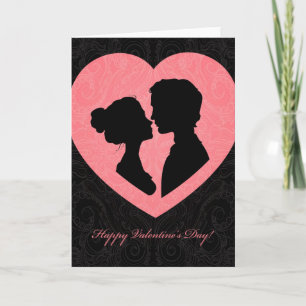 Carte de Saint-Valentin de silhouettes