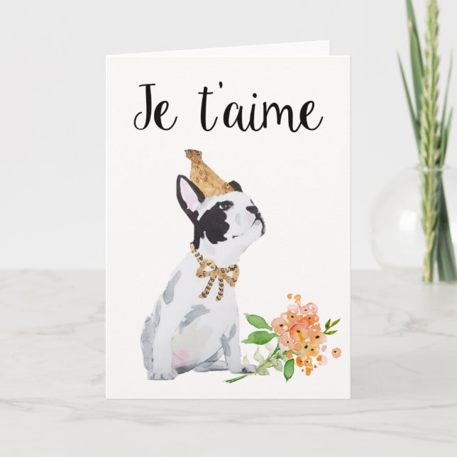 Carte de Saint-Valentin de t'aime de Je (Devant)