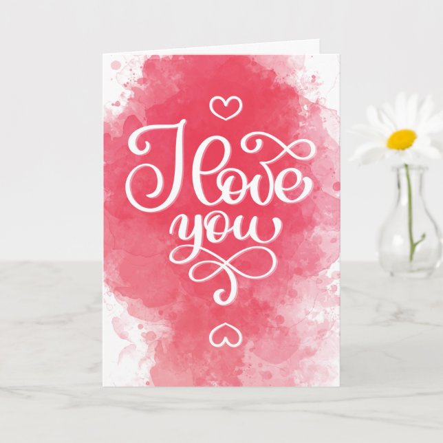 Carte de Saint-Valentin décorative 'Je t'aime' (Petite plante)