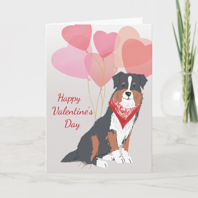 Carte de Saint-Valentin des Coeurs de Chiens de Be (Devant)