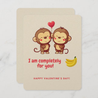 Carte de Saint Valentin des Singes mignons