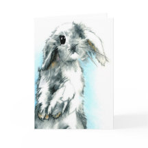 Carte de Saint-Valentin : Dessin blanc de lapin