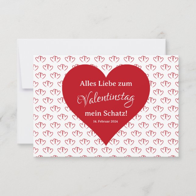Carte de Saint-Valentin : deux cœurs rouges - (Devant)