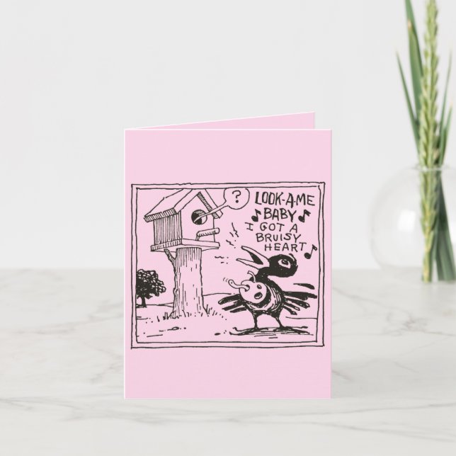 Carte de Saint-Valentin Drinky Crow (Devant)