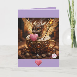 Carte de Saint-Valentin du dragon chéri - Chocolat