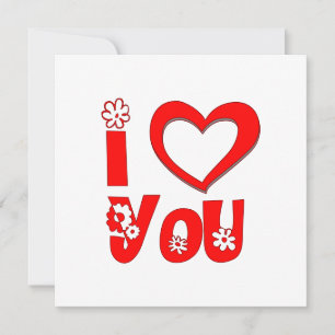 Carte de Saint-Valentin Élégante Rouge Je T'Aime