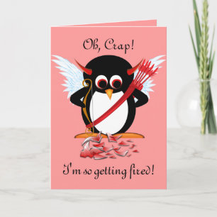 Carte de Saint-Valentin Evil Penguin OOPS