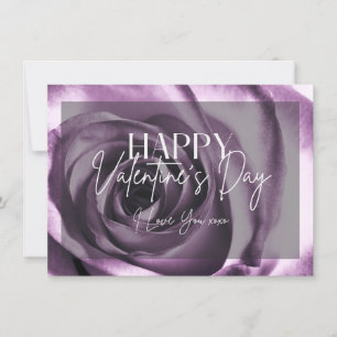 Carte de Saint-Valentin Fleur de Rose Violette