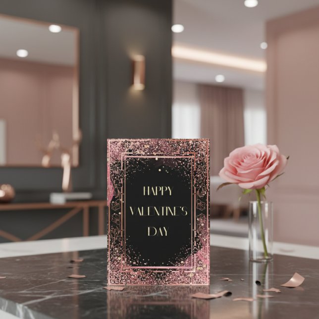 Carte de Saint-Valentin Floral Rose et Parties sci (Créateur téléchargé)