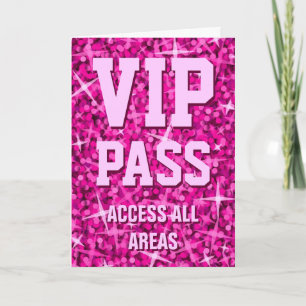 Carte de Saint-Valentin Glitz Pink VIP Pass