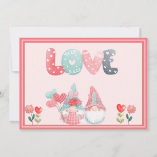 Carte de Saint Valentin Gnome Couple Whimsical