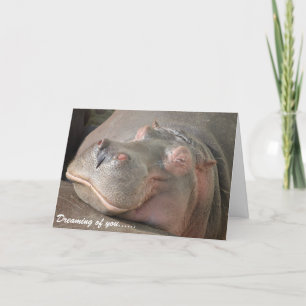 Carte de Saint-Valentin - hippopotame de sourire