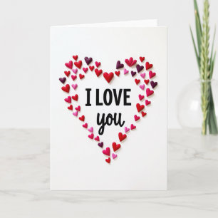 Carte de Saint-Valentin « I Love You » à cœur gonf