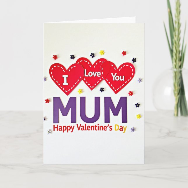 Carte de Saint-Valentin 'Je t'aime Maman' (Devant)