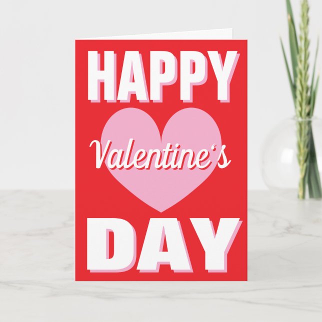 Carte de Saint-Valentin joyeuse avec cœur (Devant)