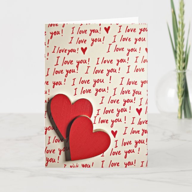 Carte de Saint-Valentin manuscrite rouge (Devant)